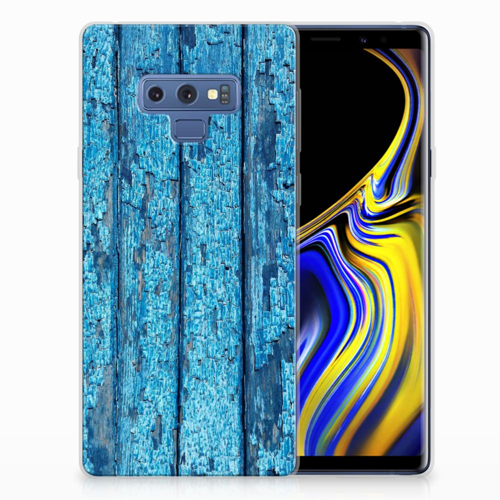 Samsung Galaxy Note 9 Bumper Hoesje Wood Blue