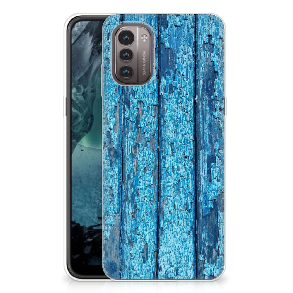 Nokia G21 | G11 Bumper Hoesje Wood Blue