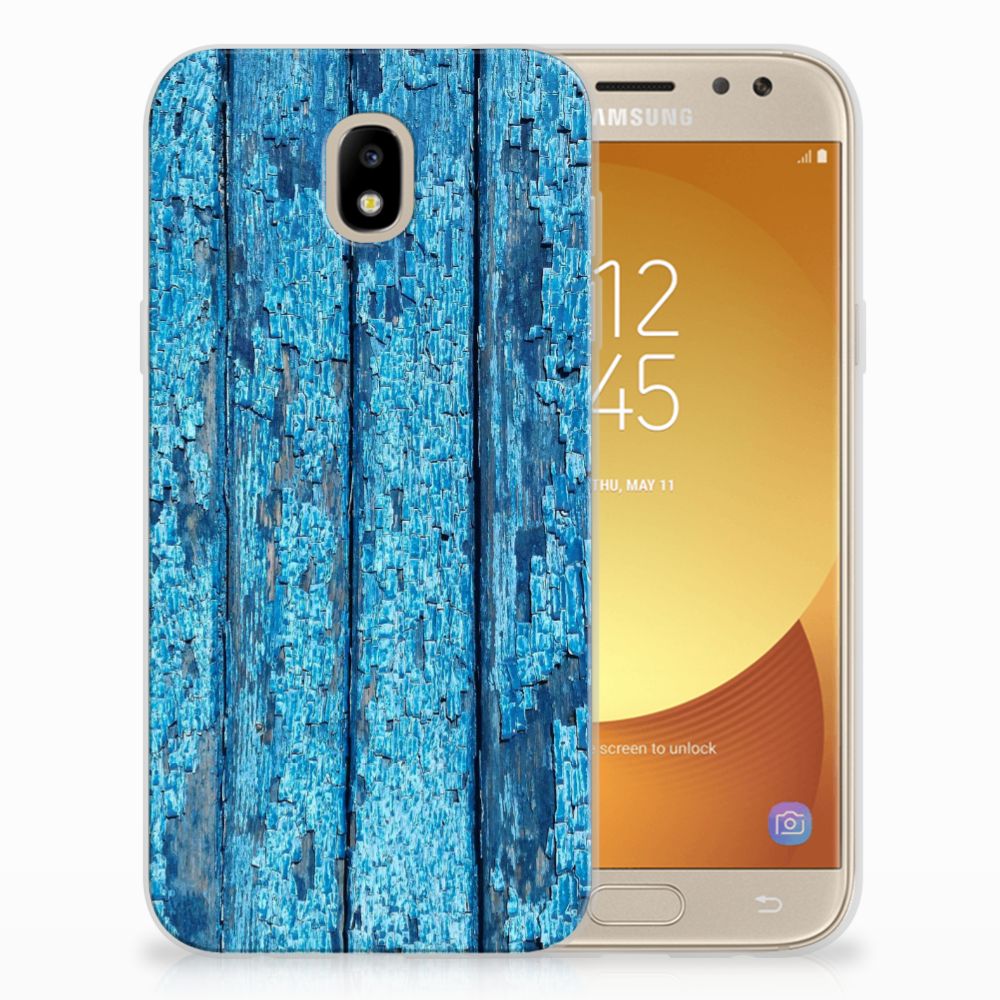 Samsung Galaxy J5 2017 Bumper Hoesje Wood Blue