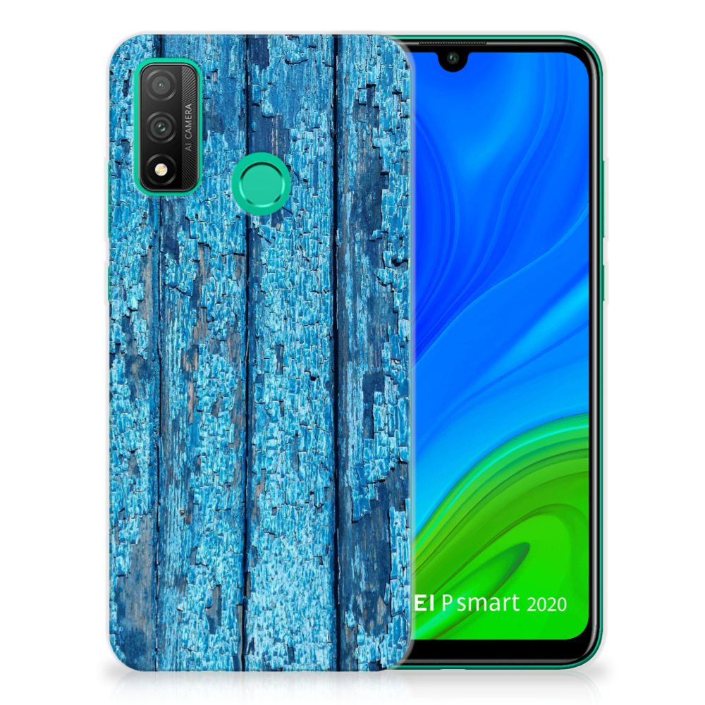 Huawei P Smart 2020 Bumper Hoesje Wood Blue