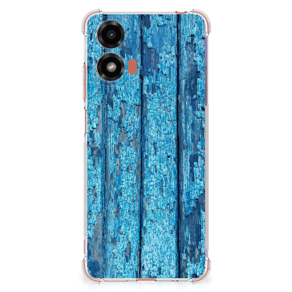 Motorola Moto G24 | G24 Power | G04 Stevig Telefoonhoesje Wood Blue
