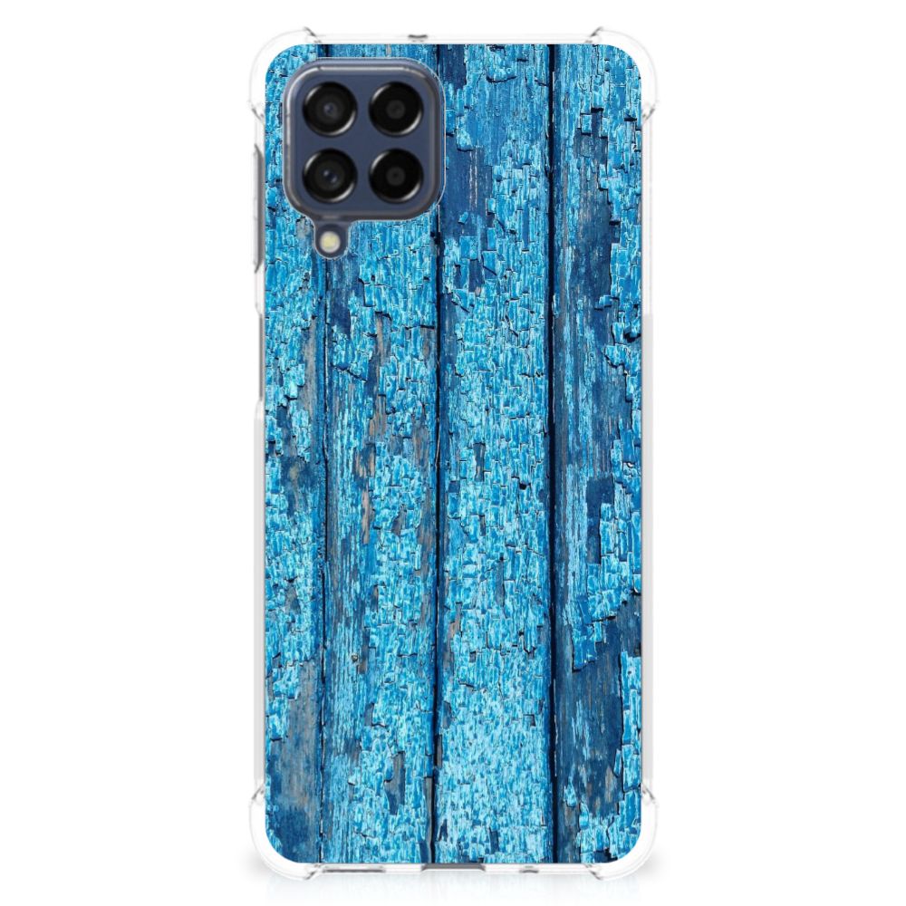 Samsung Galaxy M53 Stevig Telefoonhoesje Wood Blue