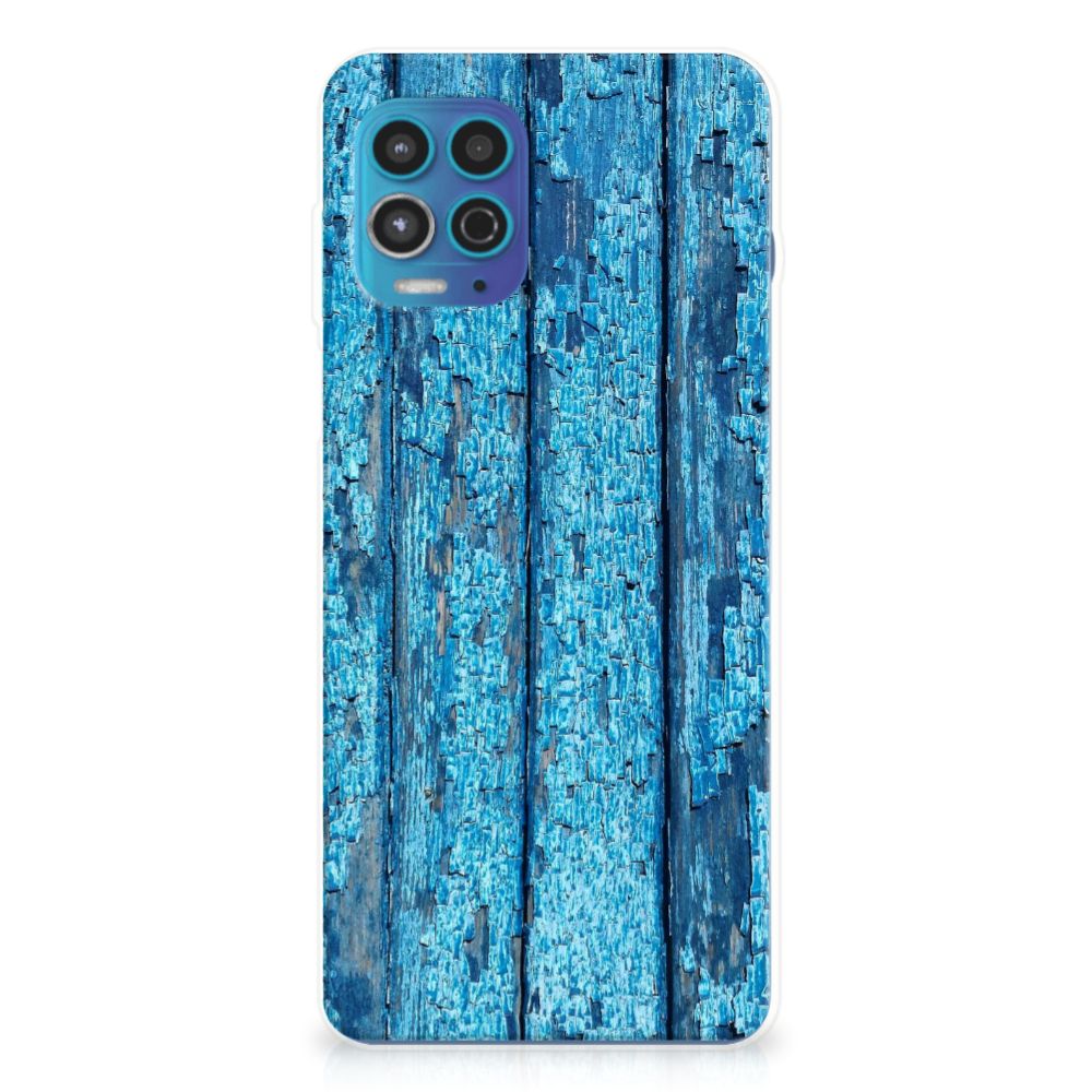 Motorola Moto G100 Bumper Hoesje Wood Blue