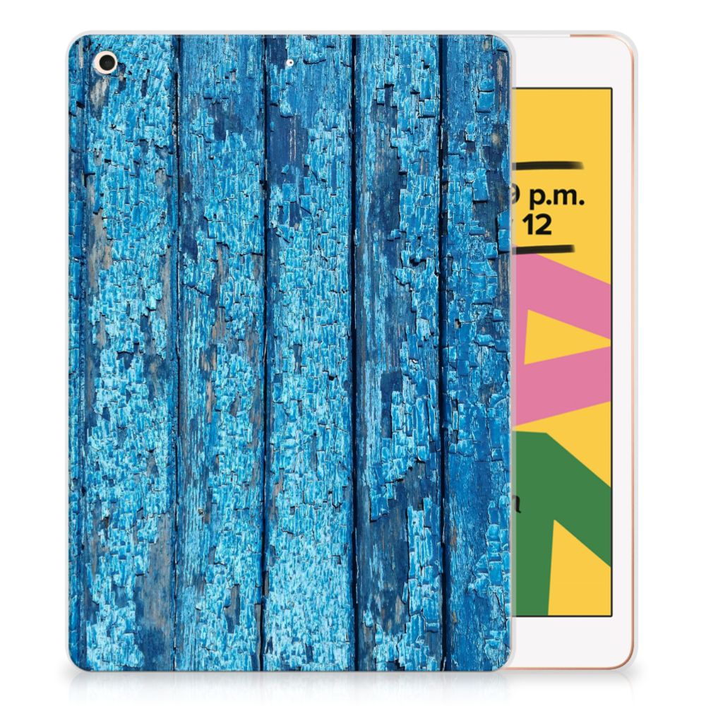 Apple iPad 10.2 | iPad 10.2 (2020) | 10.2 (2021) Silicone Tablet Hoes Wood Blue