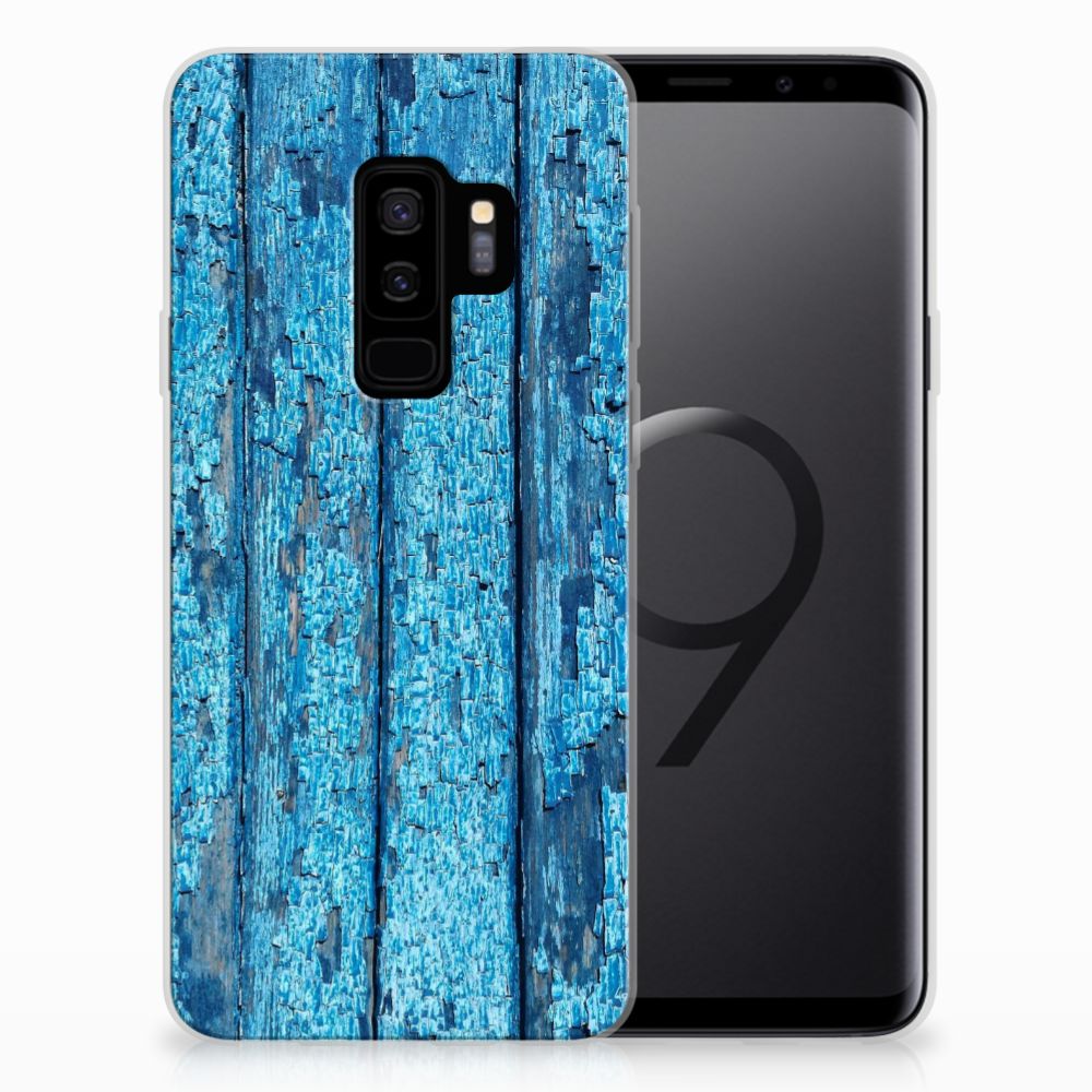 Samsung Galaxy S9 Plus Uniek TPU Hoesje Wood Blue