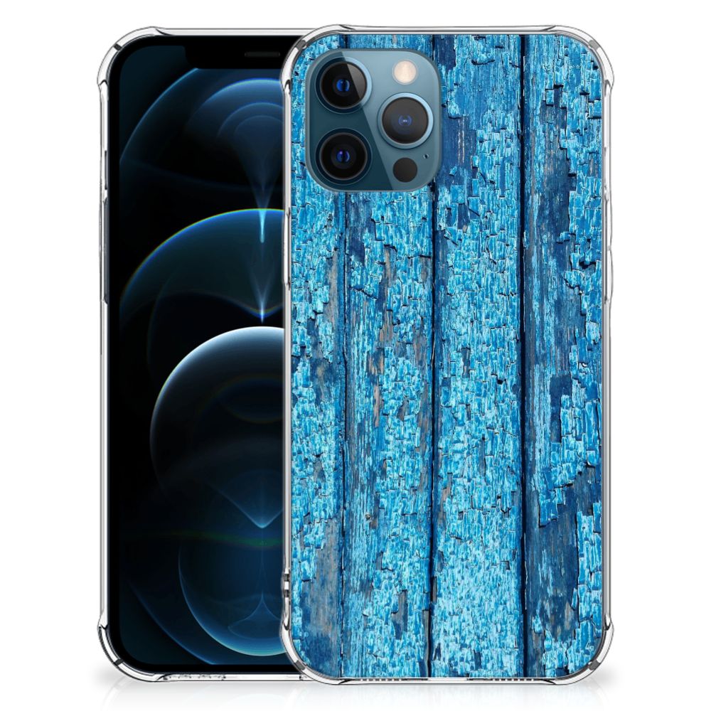 iPhone 12 | 12 Pro Stevig Telefoonhoesje Wood Blue