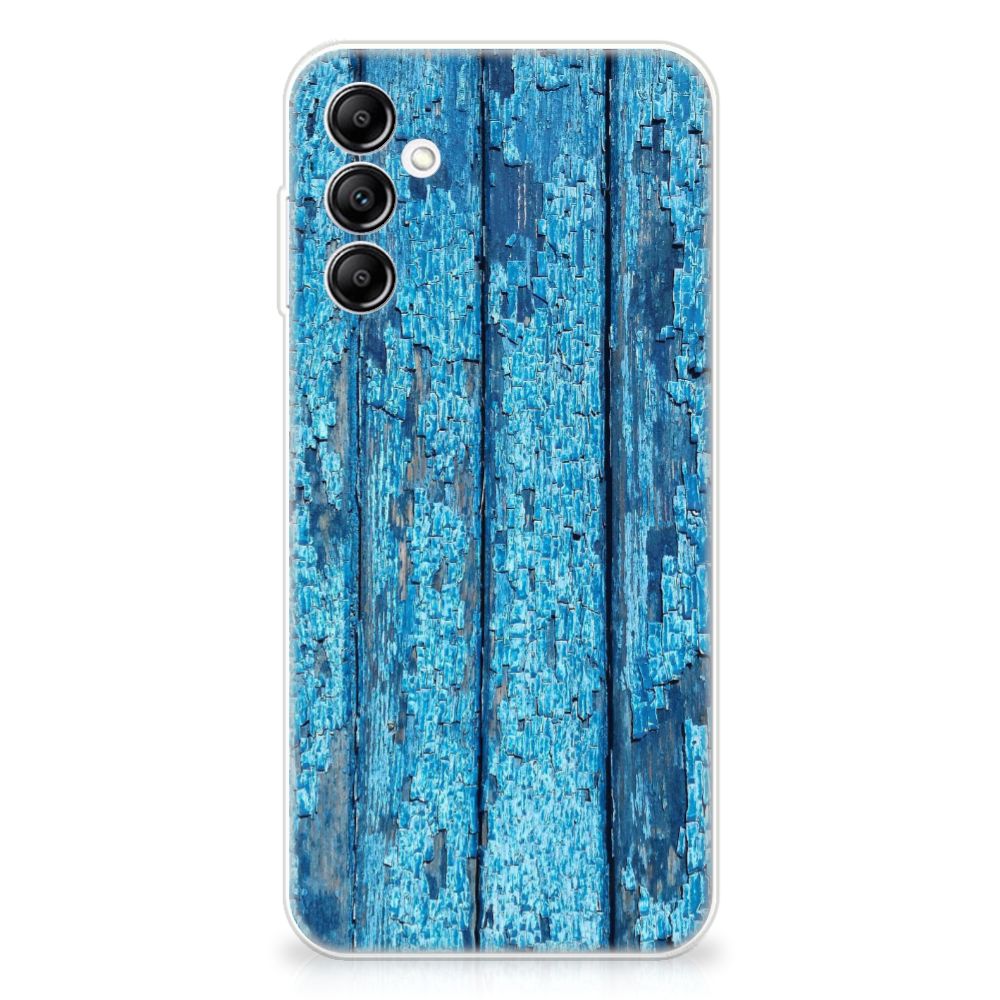 Samsung Galaxy A14 5G Bumper Hoesje Wood Blue