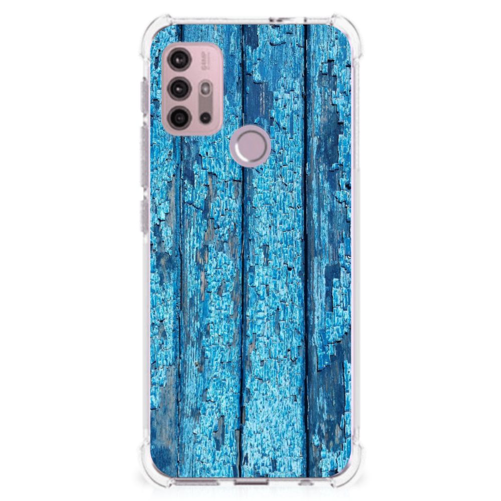 Motorola Moto G30 | G20 | G10 Stevig Telefoonhoesje Wood Blue
