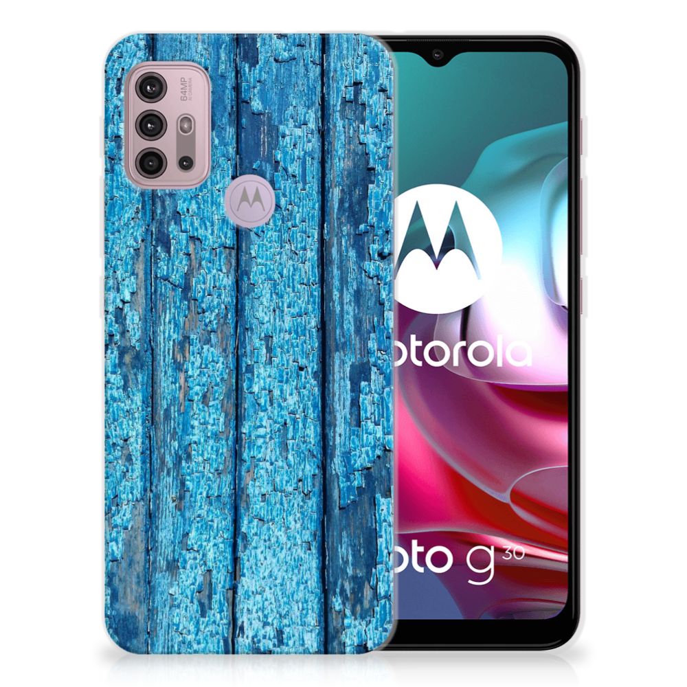 Motorola Moto G30 | G10 Bumper Hoesje Wood Blue