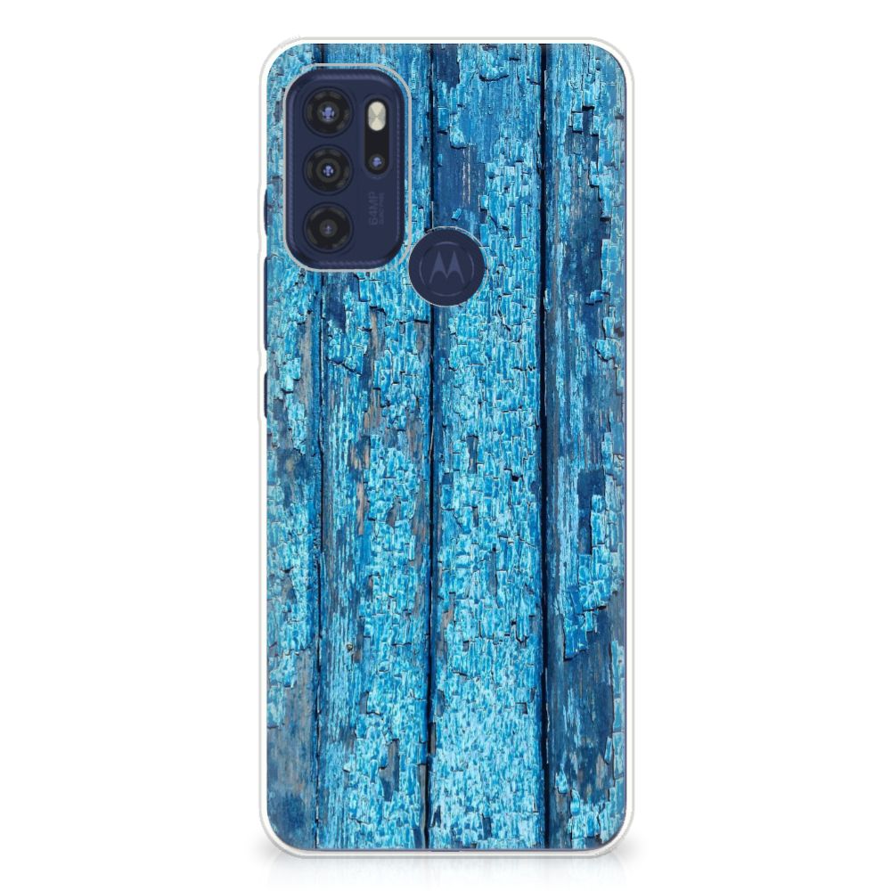 Motorola Moto G60s Bumper Hoesje Wood Blue