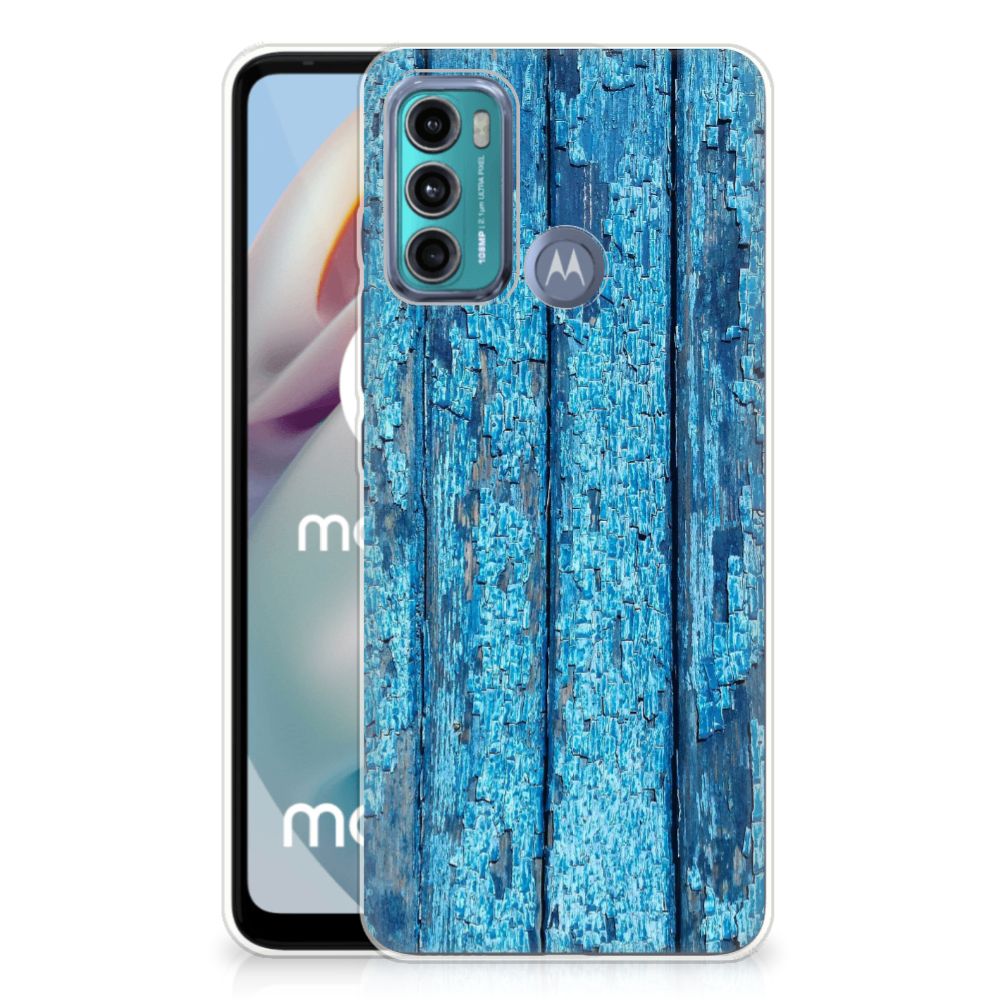 Motorola Moto G60 Bumper Hoesje Wood Blue