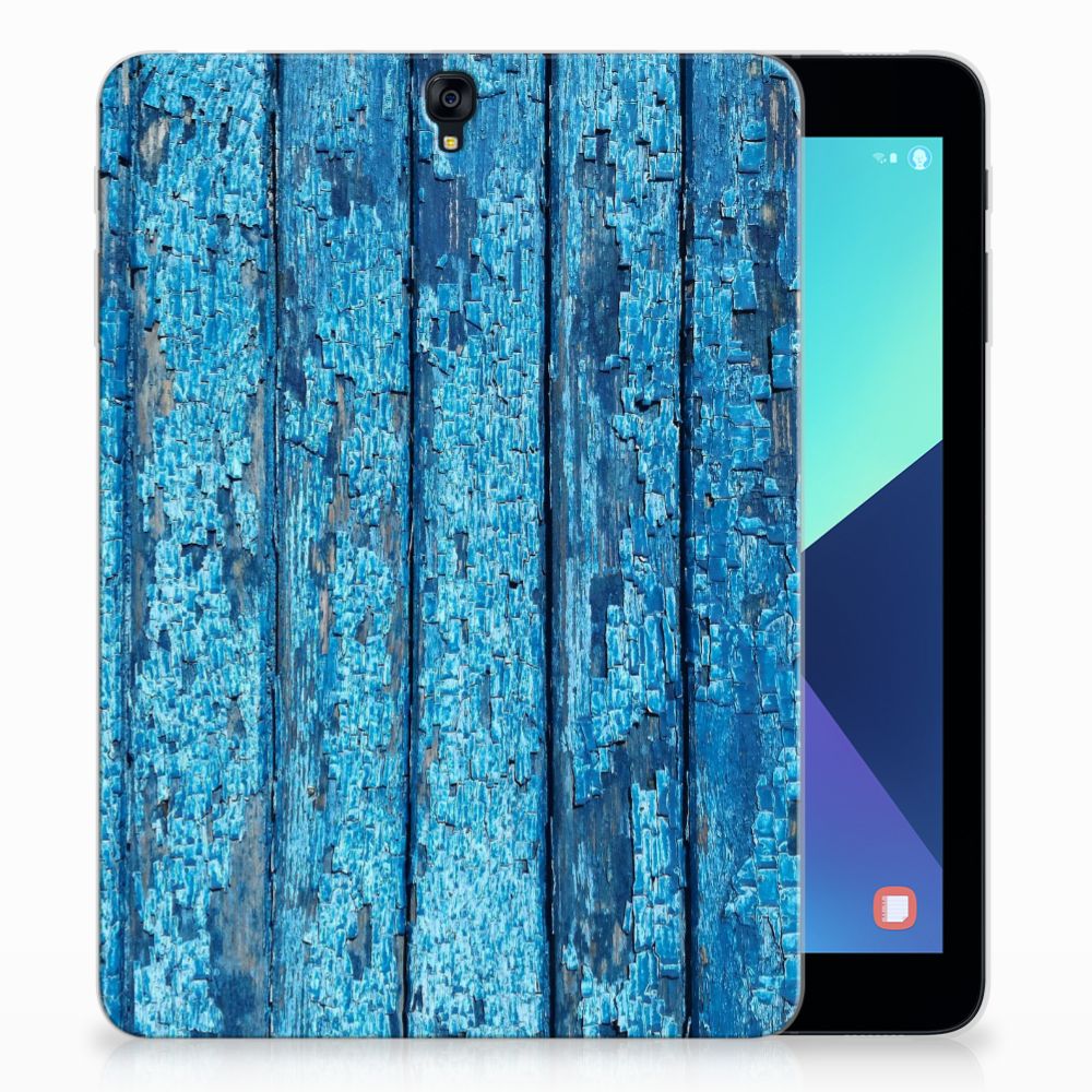 Samsung Galaxy Tab S3 9.7 Silicone Tablet Hoes Wood Blue