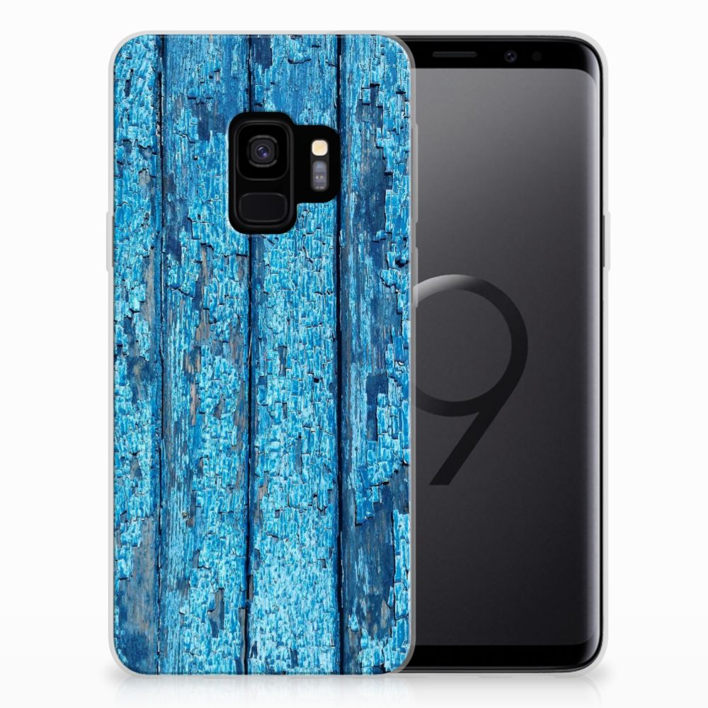 Samsung Galaxy S9 Uniek TPU Hoesje Wood Blue