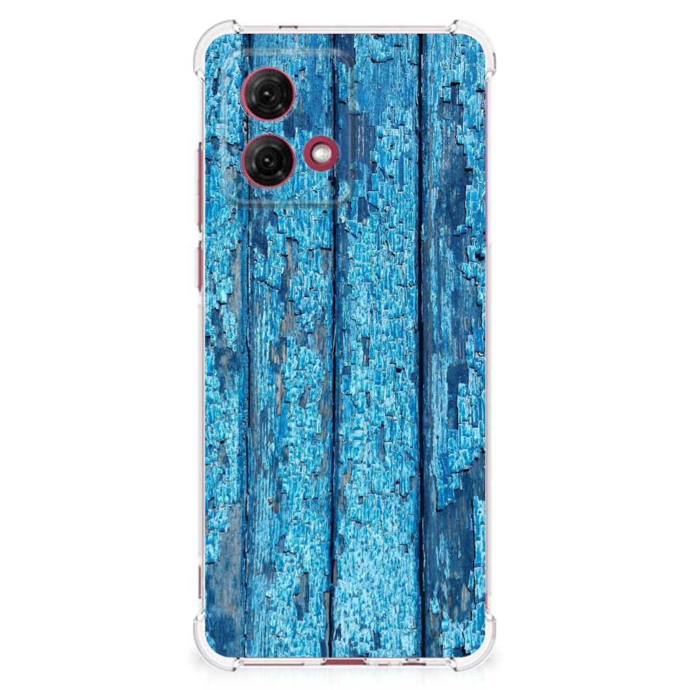 Motorola Moto G84 Stevig Telefoonhoesje Wood Blue