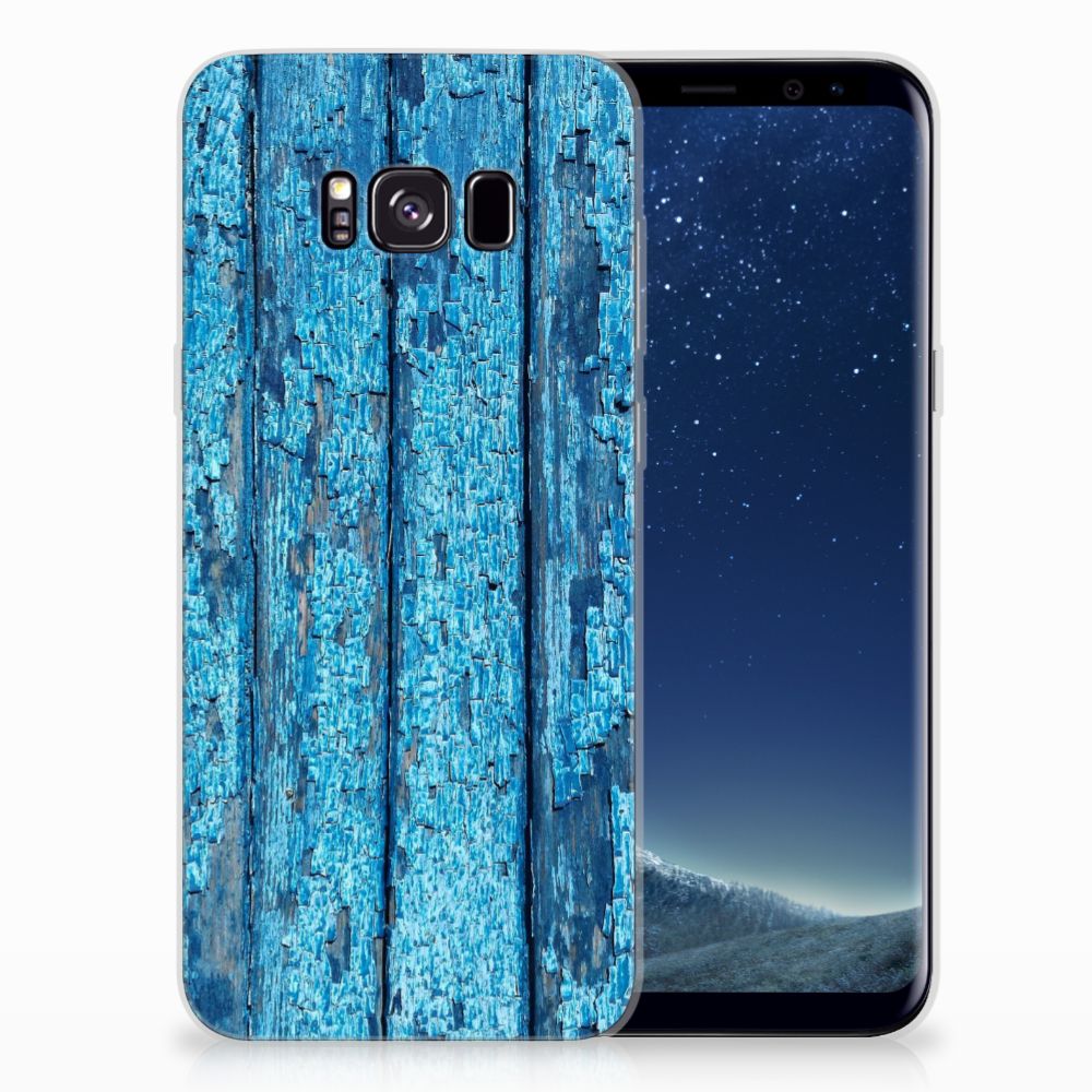 Samsung Galaxy S8 Plus Bumper Hoesje Wood Blue