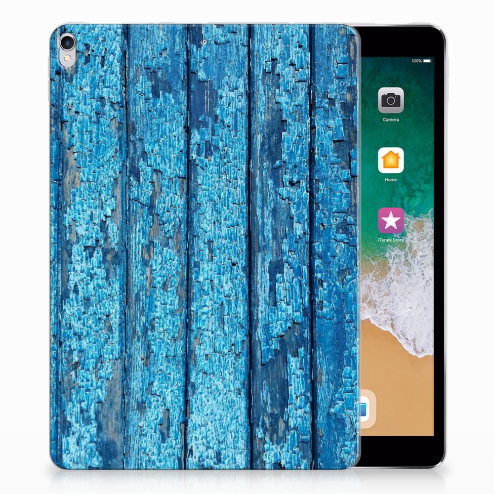 Apple iPad Pro 10.5 Silicone Tablet Hoes Wood Blue