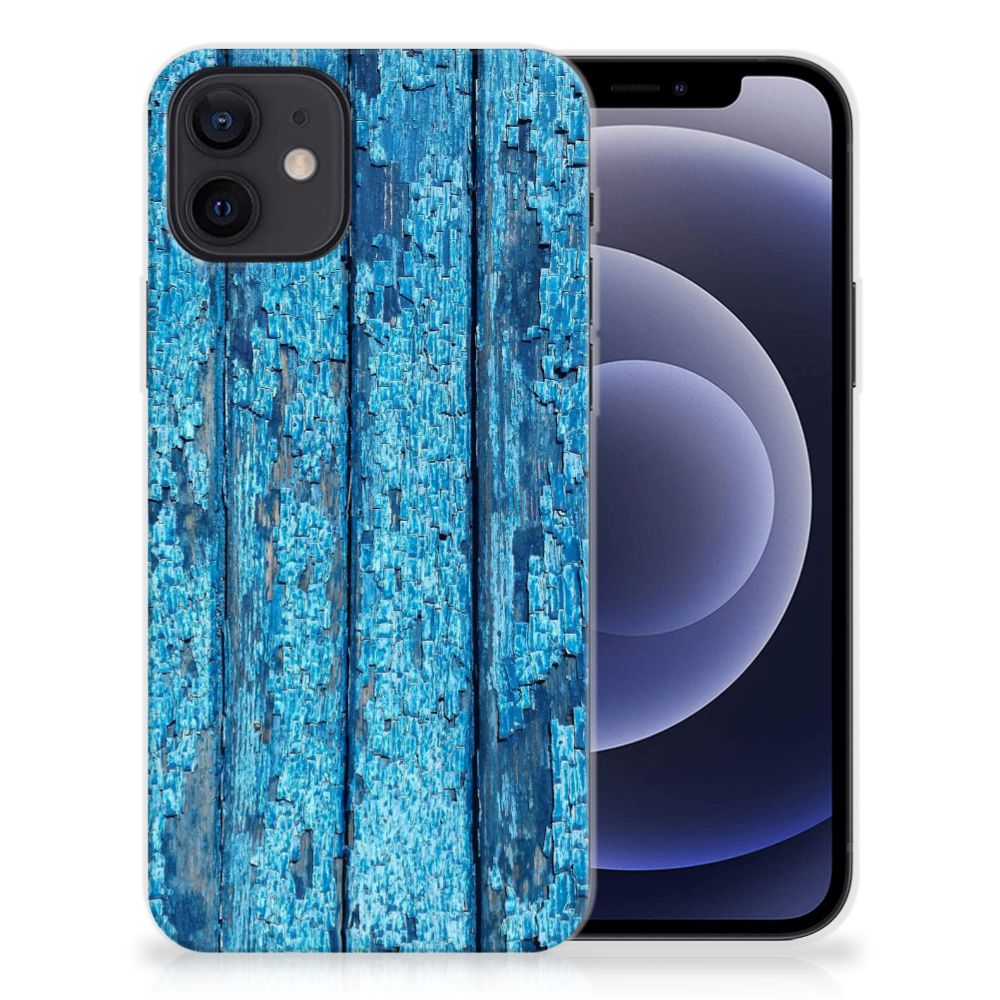 iPhone 12 | 12 Pro (6.1) Bumper Hoesje Wood Blue