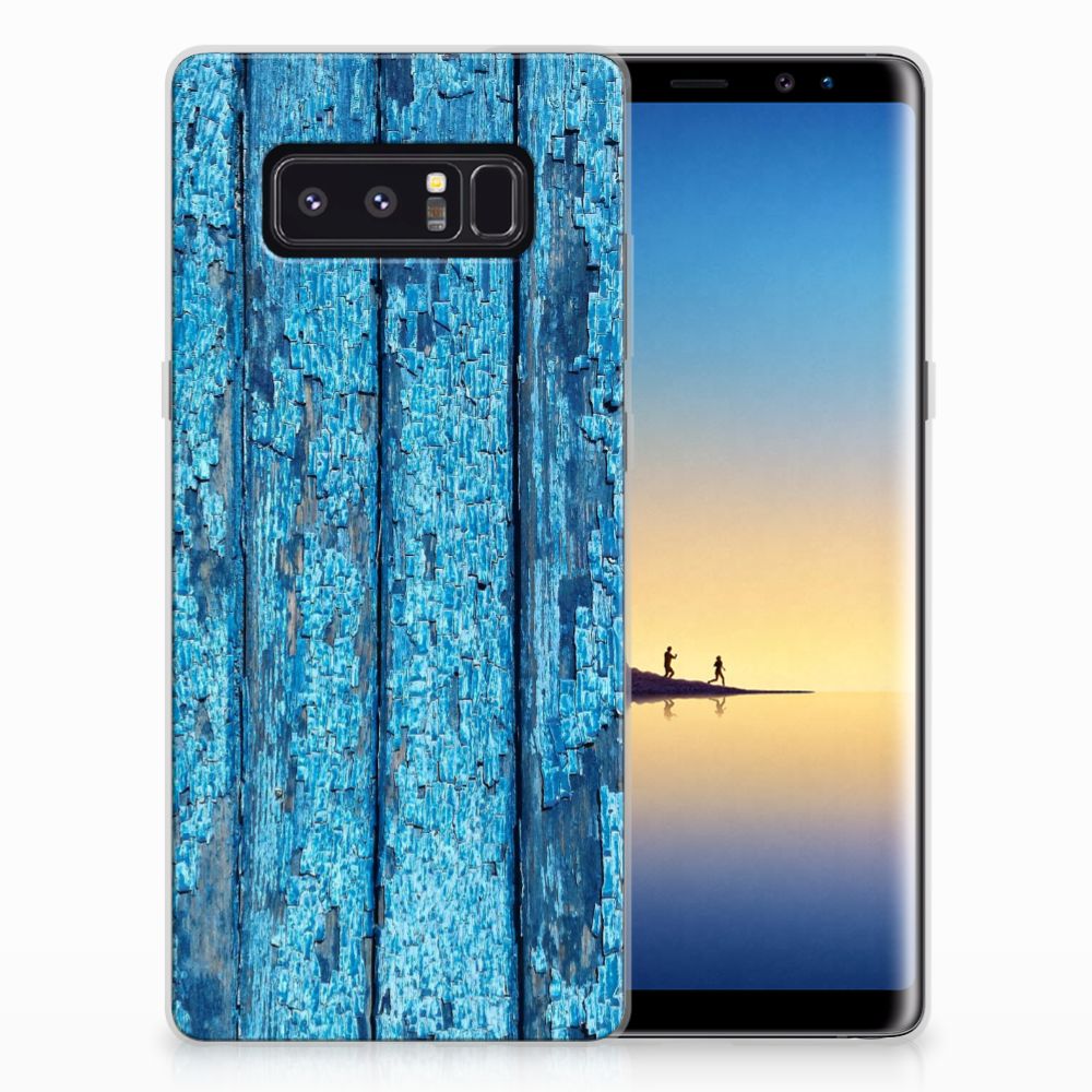 Samsung Galaxy Note 8 Uniek TPU Hoesje Wood Blue