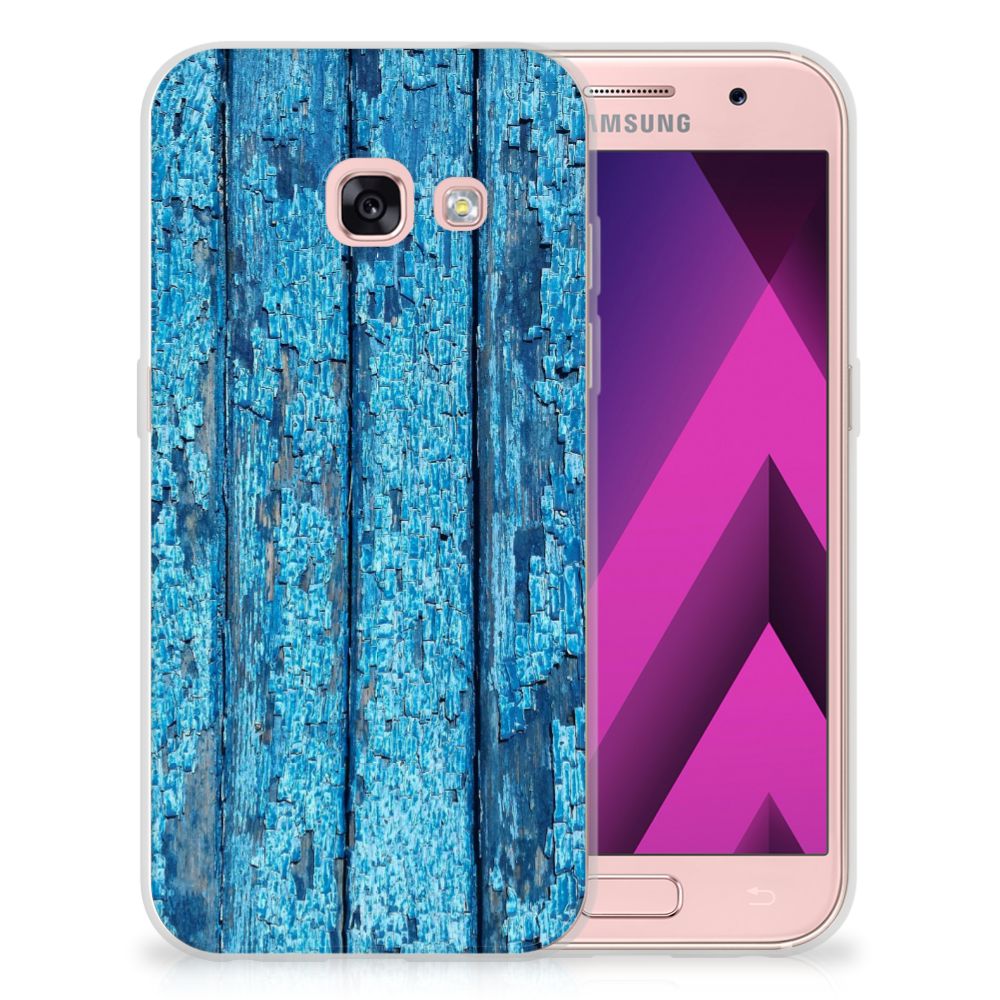 Samsung Galaxy A3 2017 Uniek TPU Hoesje Wood Blue