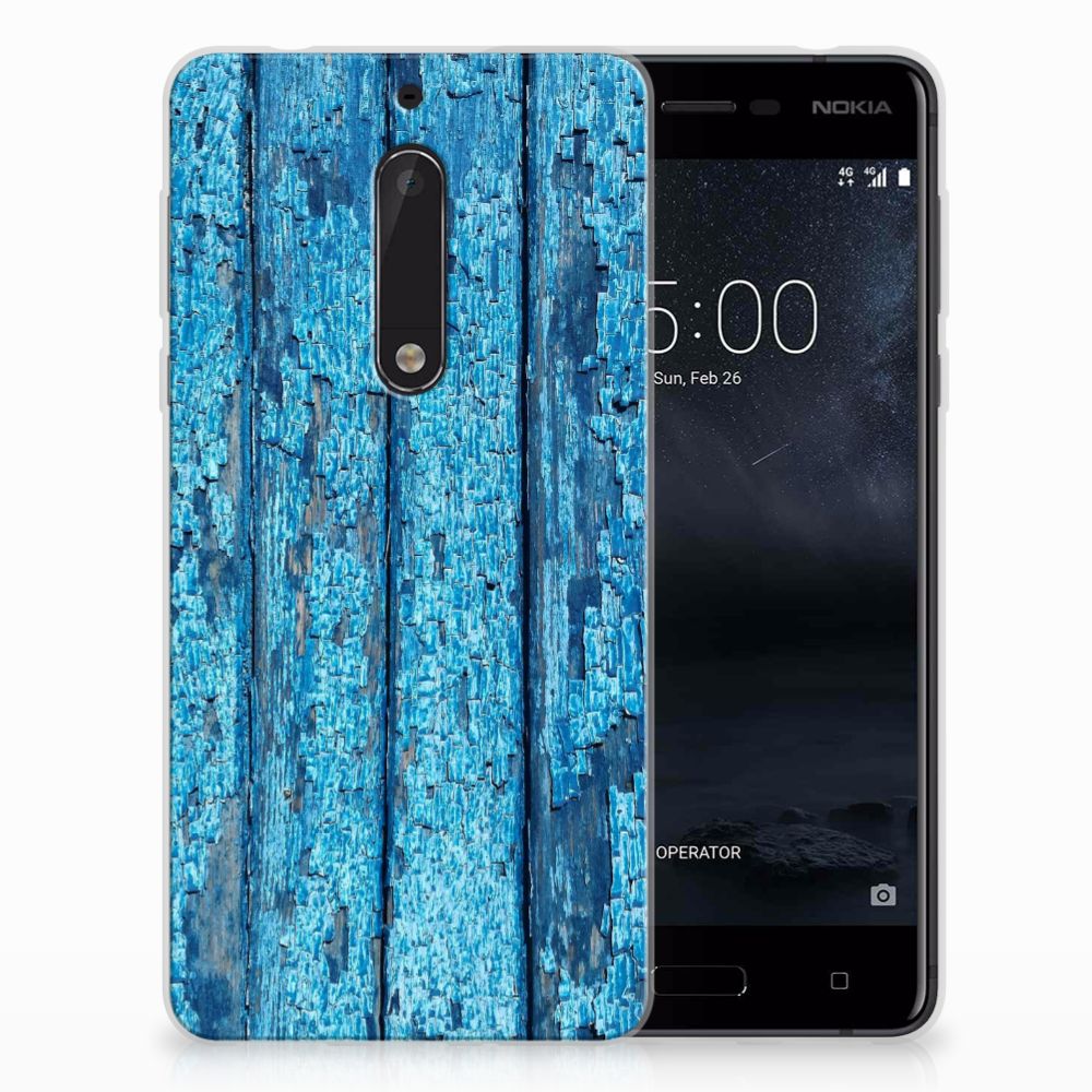 Nokia 5 Bumper Hoesje Wood Blue