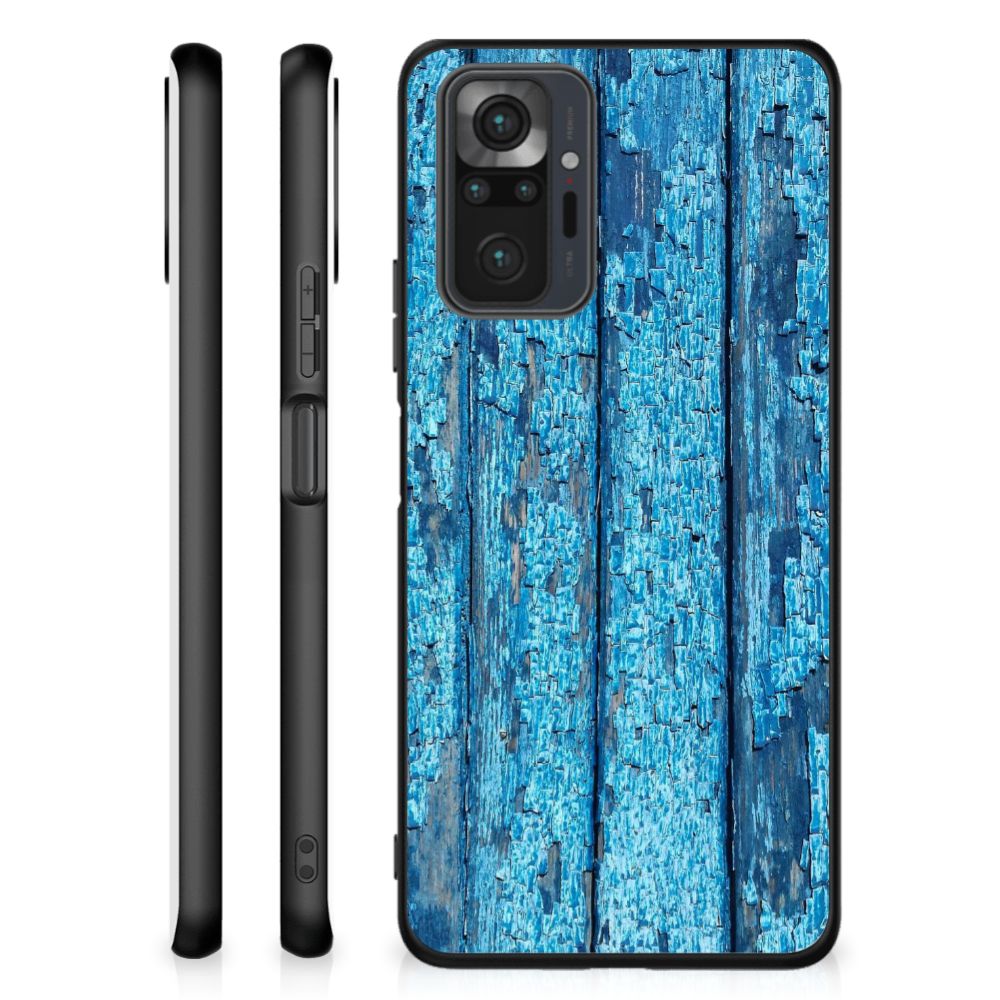 Xiaomi Redmi Note 10 Pro Houten Print Telefoonhoesje Wood Blue