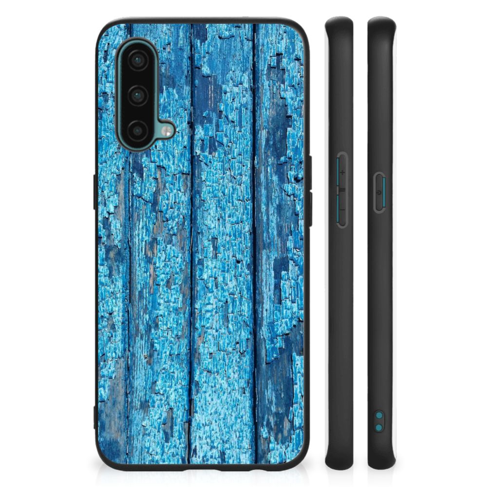OnePlus Nord CE 5G Houten Print Telefoonhoesje Wood Blue