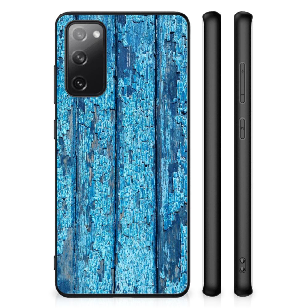 Samsung Galaxy S20 FE Houten Print Telefoonhoesje Wood Blue