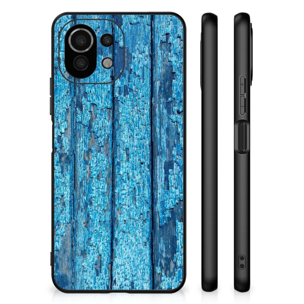Xiaomi 11 Lite 5G NE | Mi 11 Lite Houten Print Telefoonhoesje Wood Blue