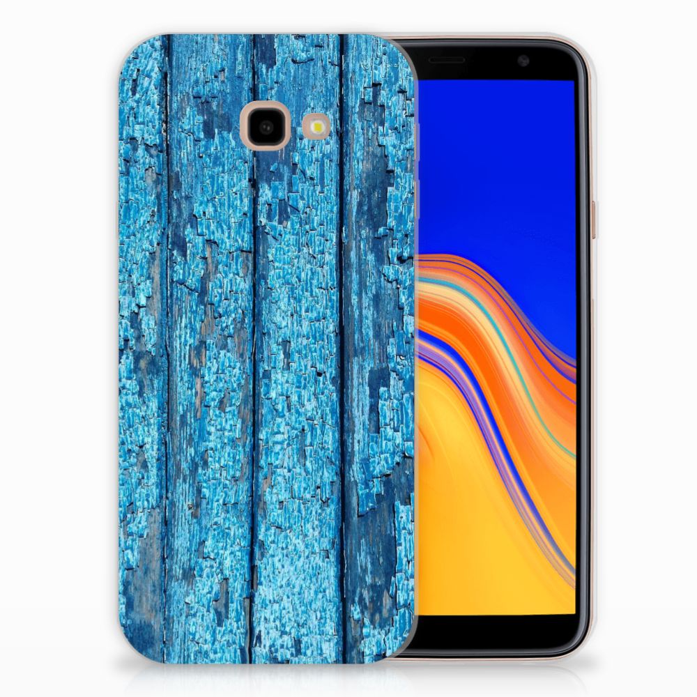 Samsung Galaxy J4 Plus (2018) Bumper Hoesje Wood Blue