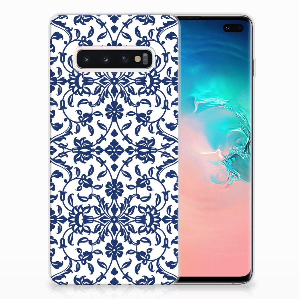 Samsung Galaxy S10 Plus TPU Case Flower Blue
