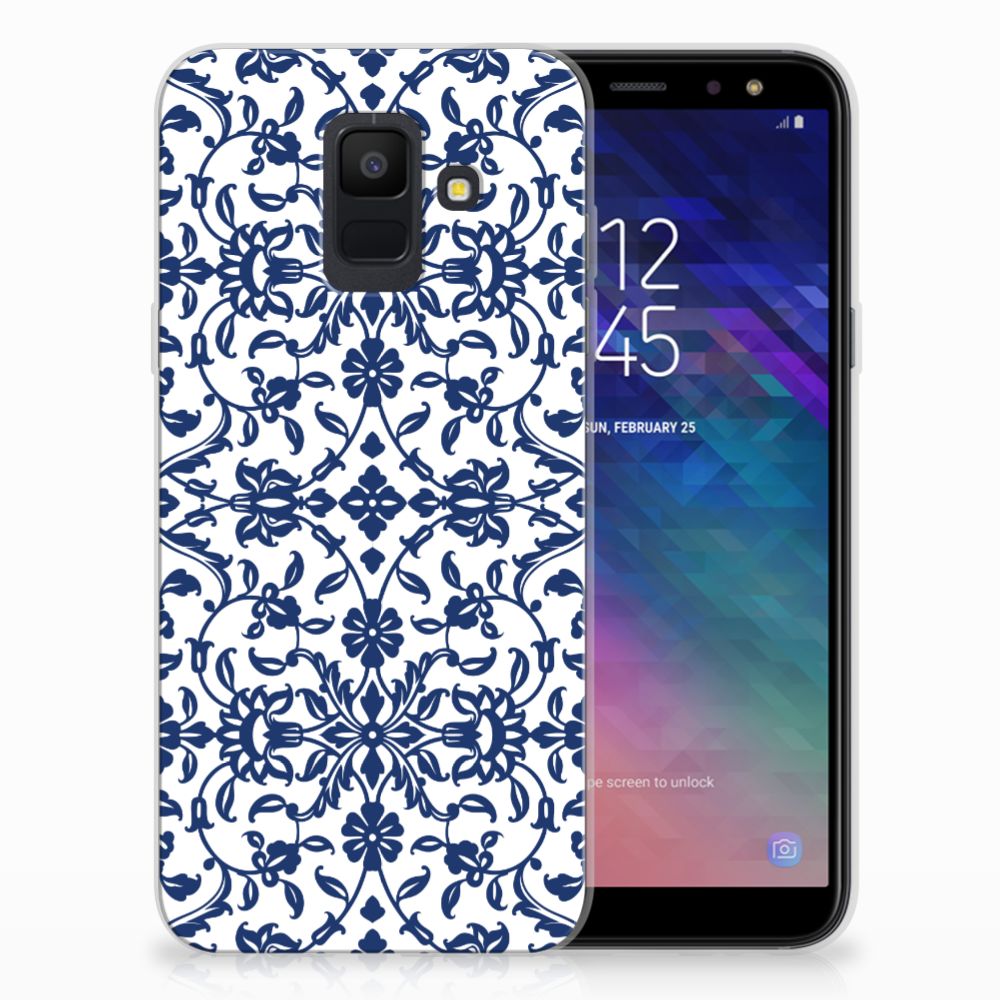 Samsung Galaxy A6 (2018) TPU Case Flower Blue