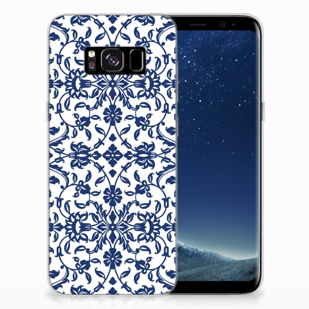 Samsung Galaxy S8 TPU Case Flower Blue
