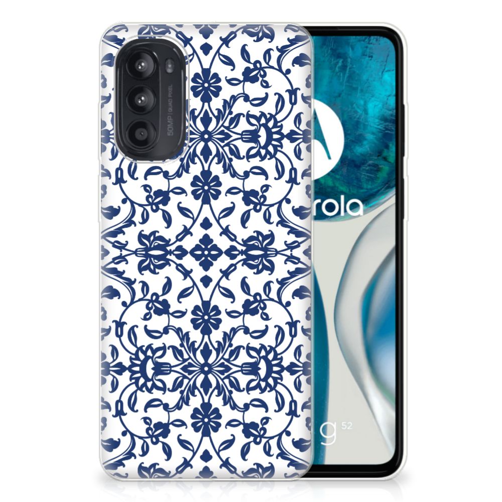 Motorola Moto G52/G82 TPU Case Flower Blue