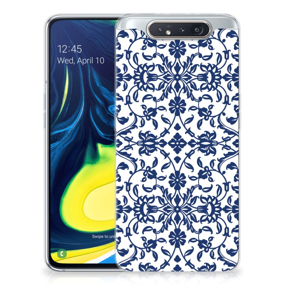 Samsung Galaxy A80 TPU Case Flower Blue