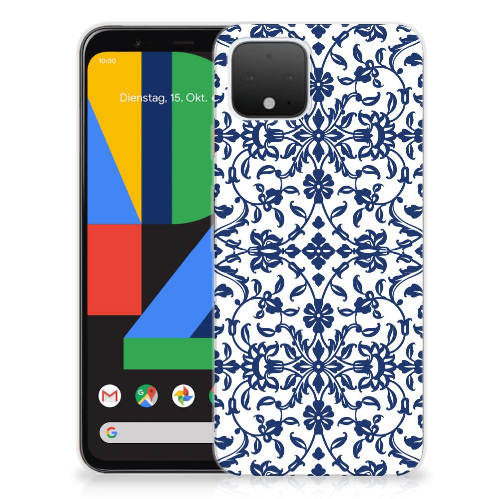 Google Pixel 4 TPU Case Flower Blue