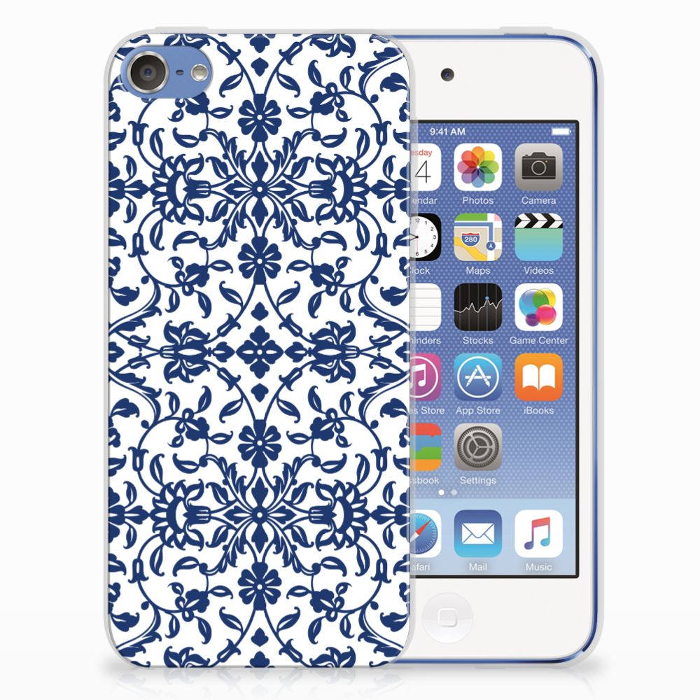 Apple iPod Touch 5 | 6 Uniek TPU Hoesje Flower Blue