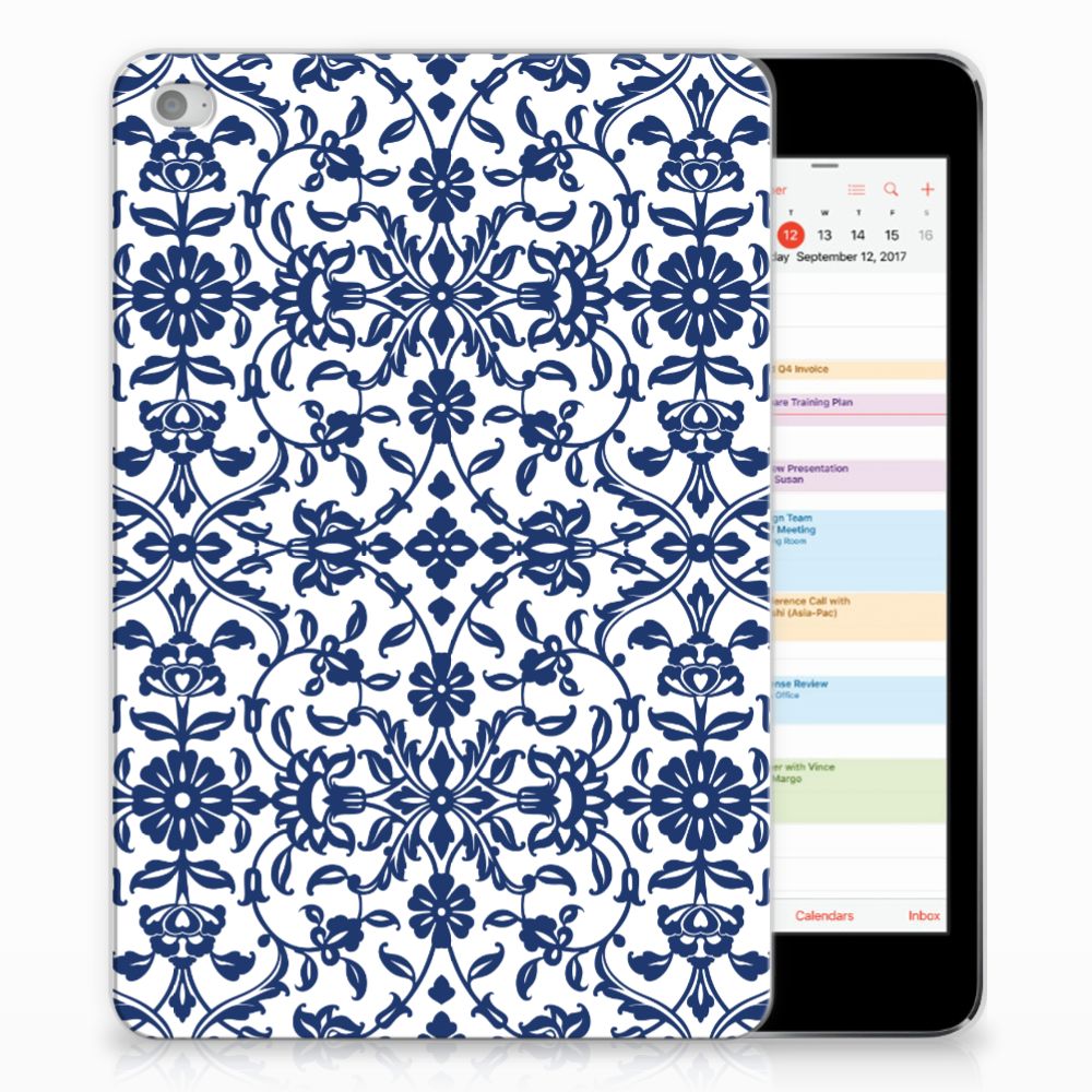 Apple iPad Mini 4 Uniek Tablethoesje Flower Blue