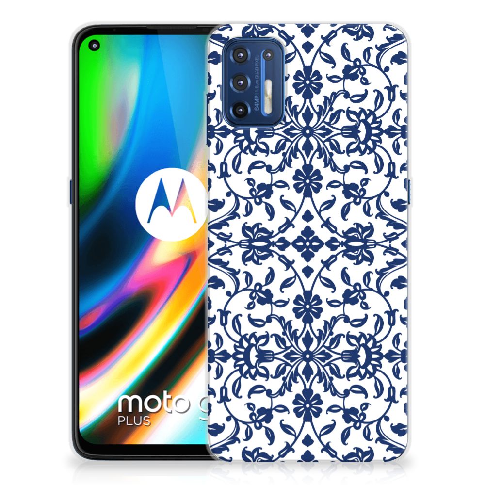Motorola Moto G9 Plus TPU Case Flower Blue