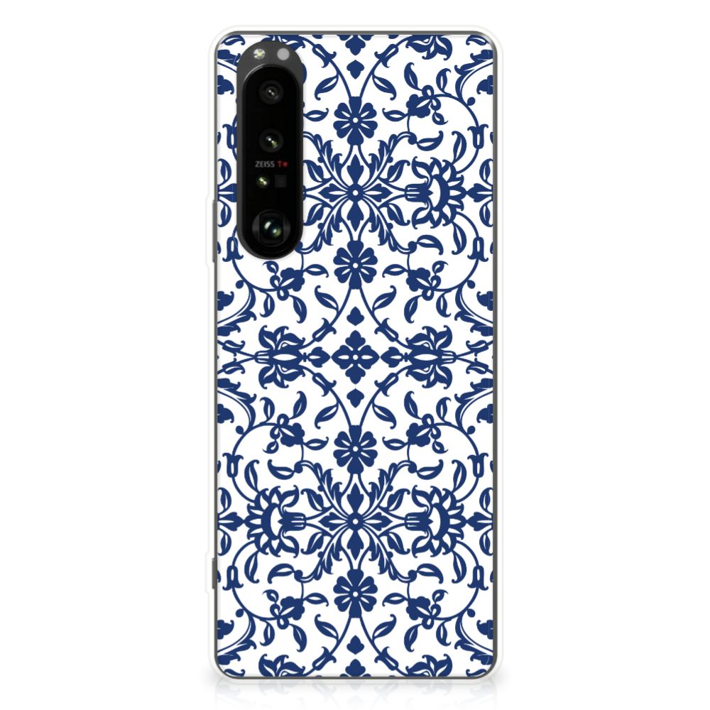 Sony Xperia 1 III TPU Case Flower Blue