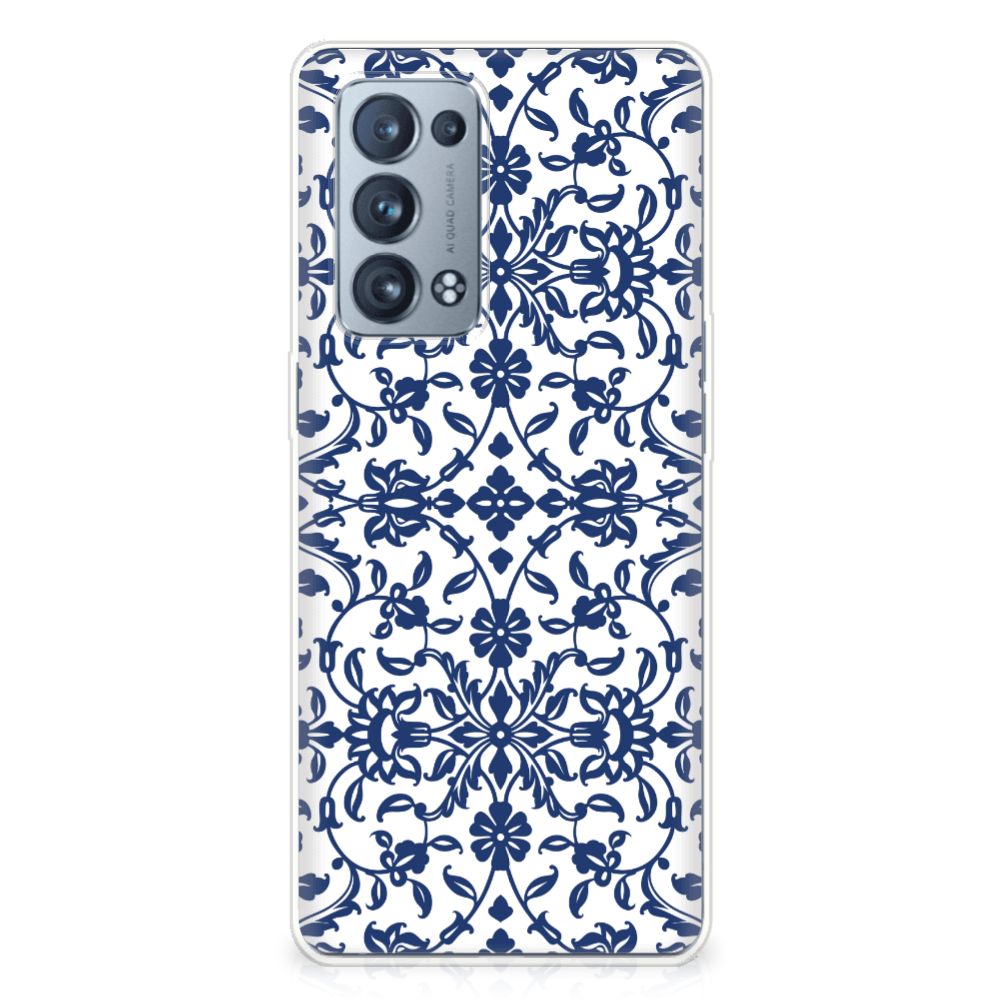 OPPO Reno 6 Pro Plus 5G TPU Case Flower Blue