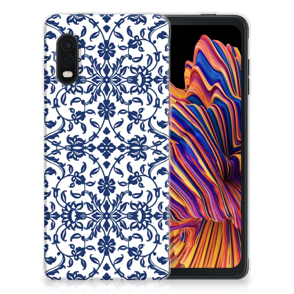 Samsung Xcover Pro TPU Case Flower Blue
