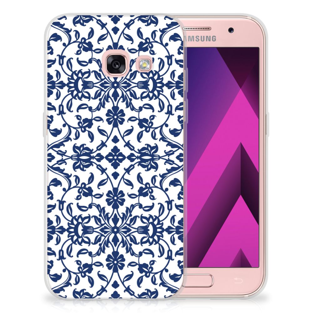 Samsung Galaxy A3 2017 TPU Case Flower Blue