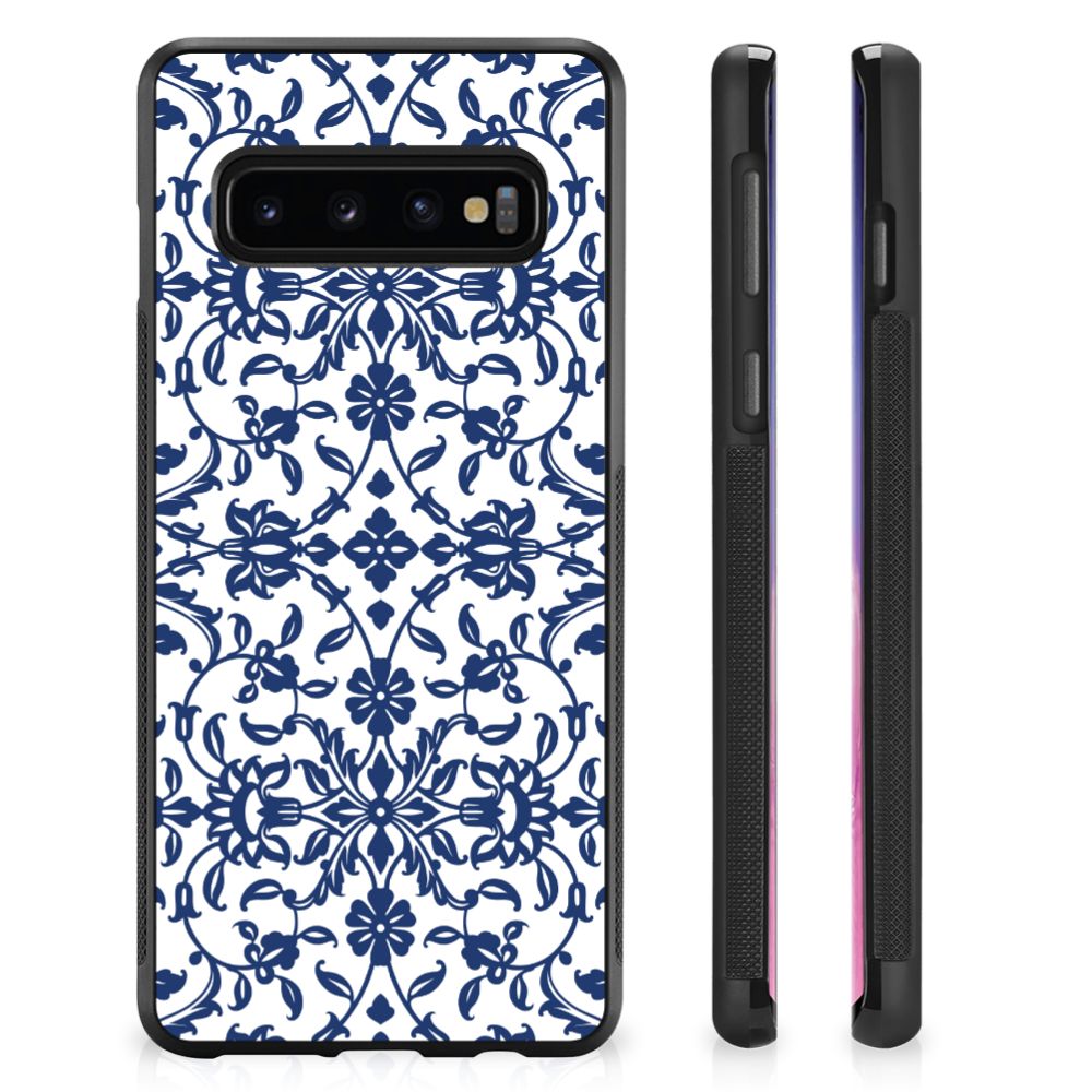 Samsung Galaxy S10+ Skin Case Flower Blue