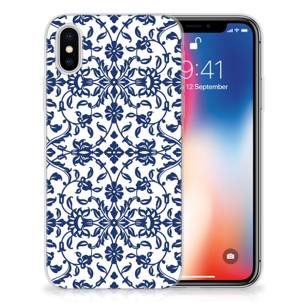 Apple iPhone X | Xs TPU Case Flower Blue