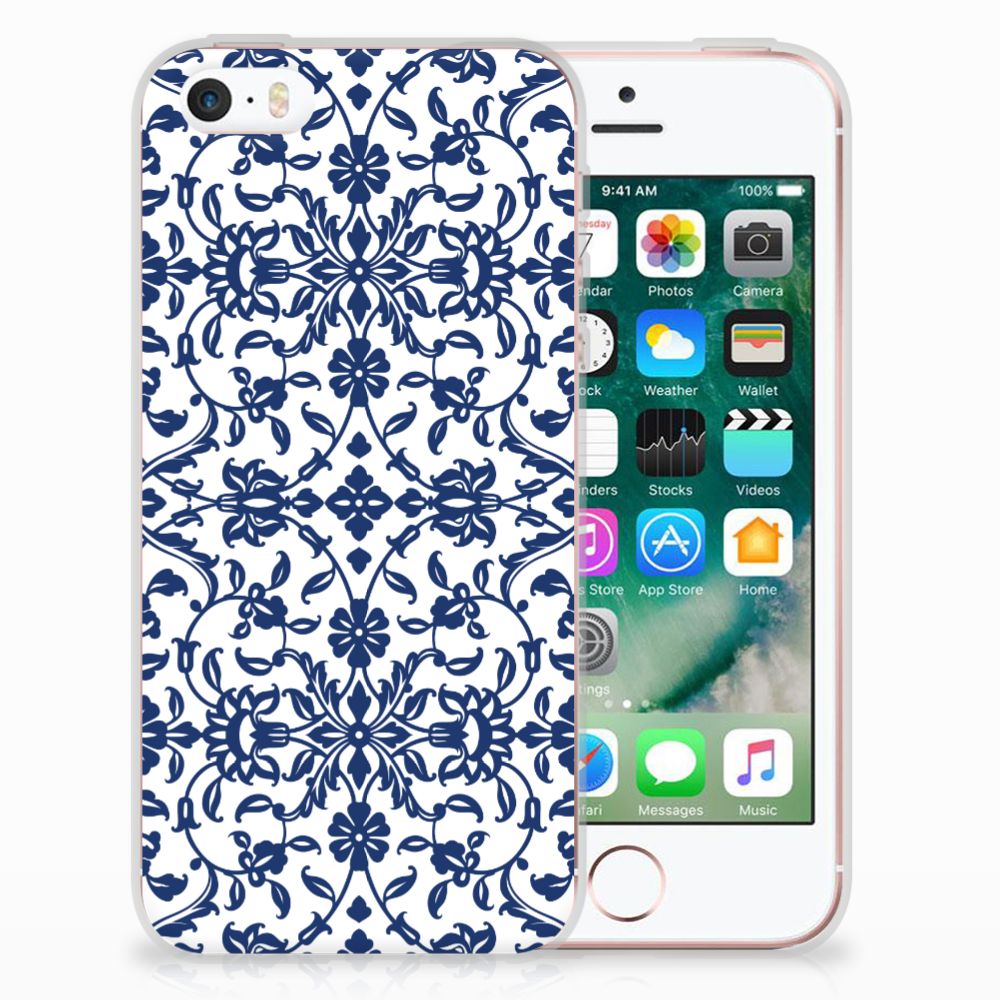 Apple iPhone SE | 5S TPU Case Flower Blue