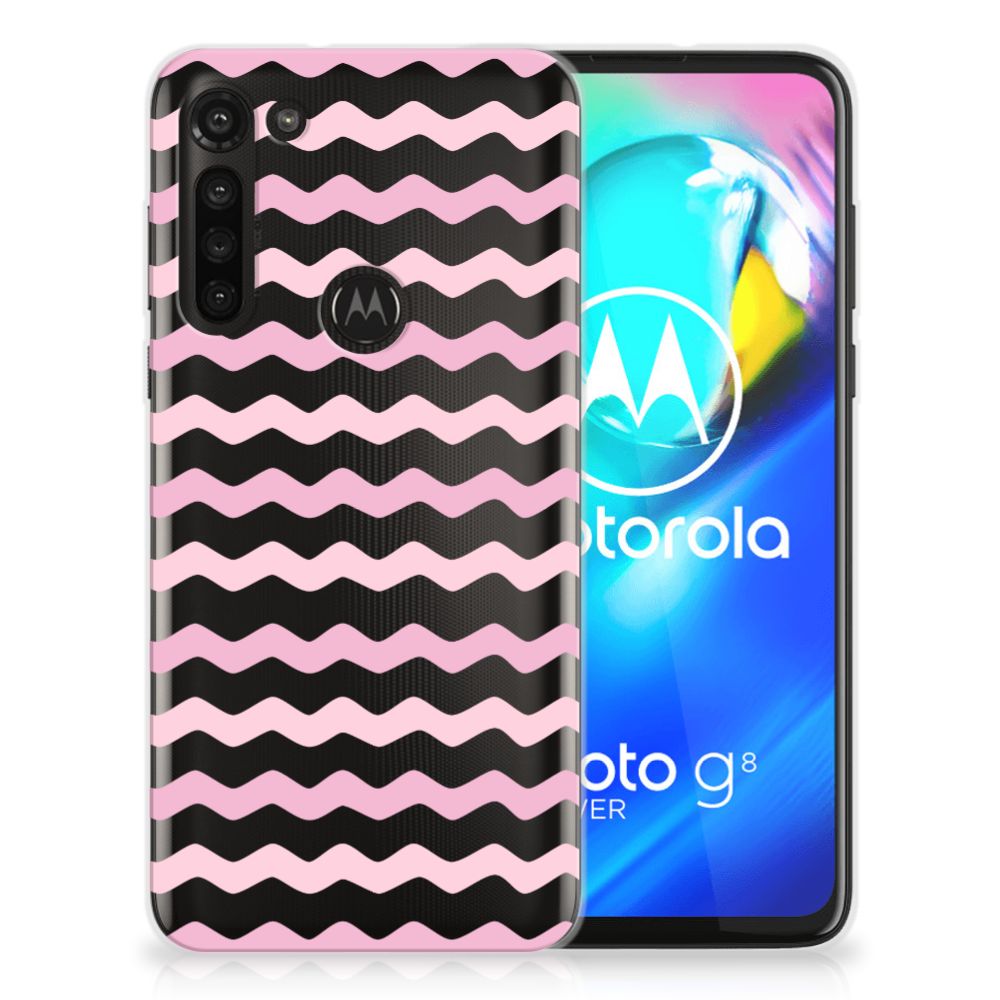Motorola Moto G8 Power TPU bumper Waves Roze