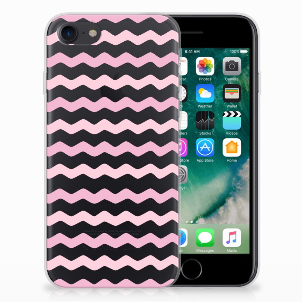 Apple iPhone 7 | 8 Uniek TPU Hoesje Waves Roze