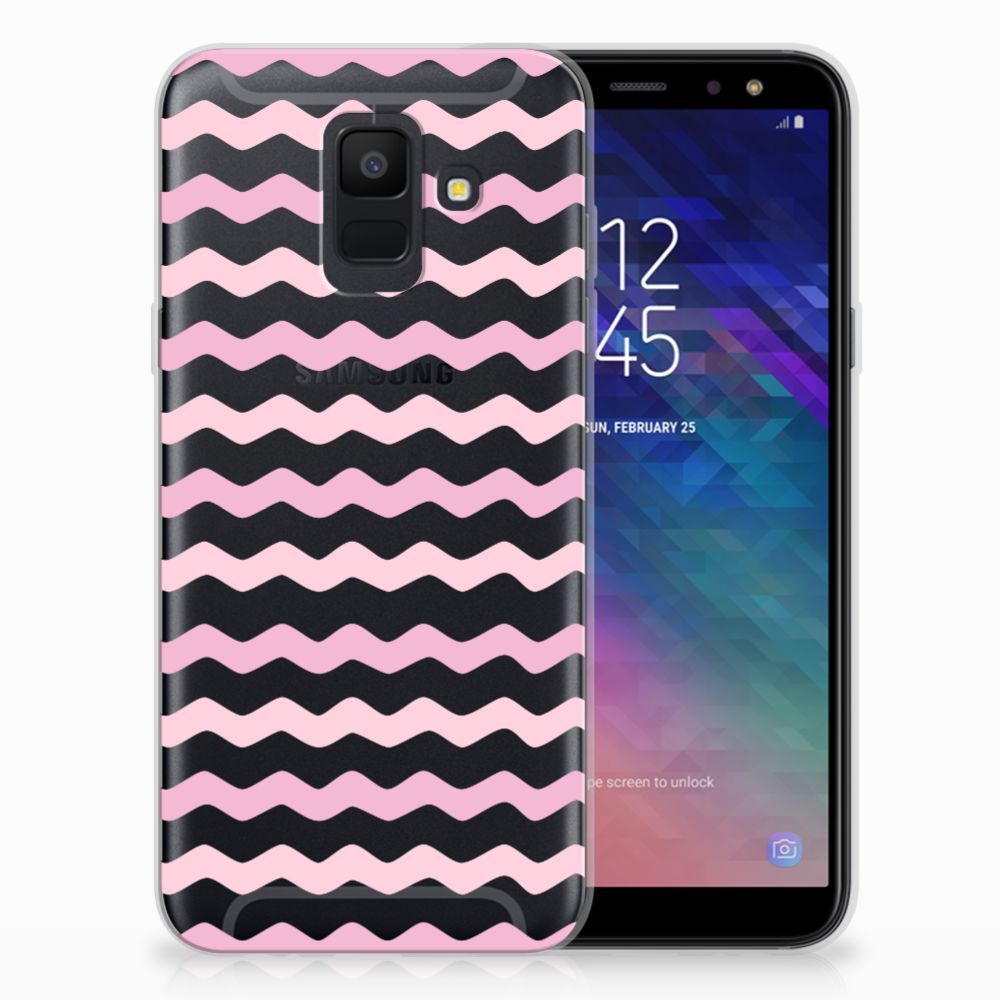 Samsung Galaxy A6 (2018) TPU bumper Waves Roze