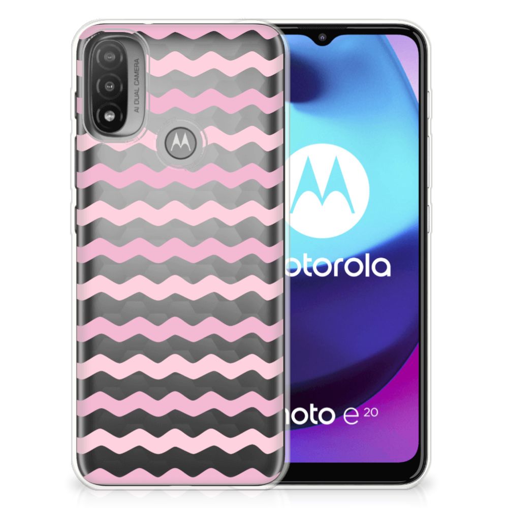Motorola Moto E20 | E40 TPU bumper Waves Roze