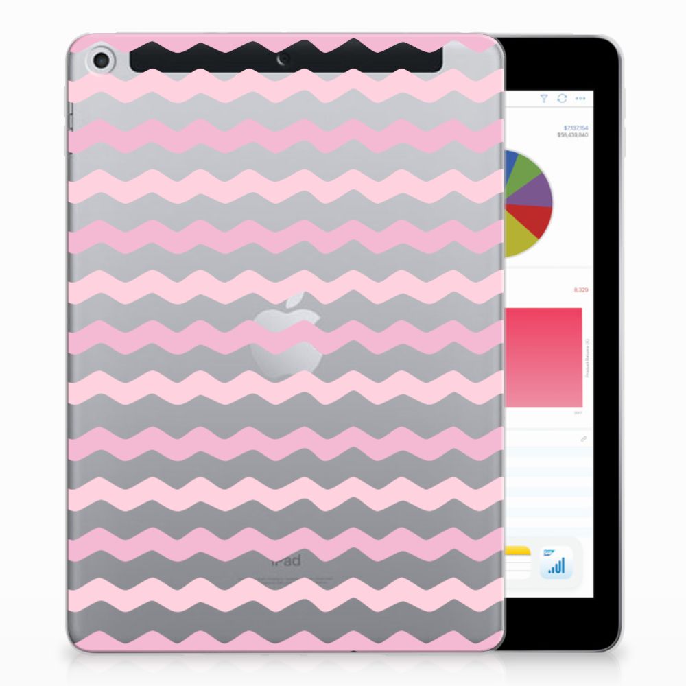 Apple iPad 9.7 2018 | 2017 Uniek Tablethoesje Waves Roze